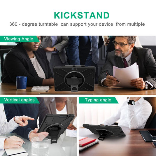 Microsoft Surface Pro X - 360 Degree Rotate Shockproof Heavy Duty Tough Stand Case Cover With Strap & Pen Holder - i-Station Mobile Phone & Electronic Device Repair and Accessories