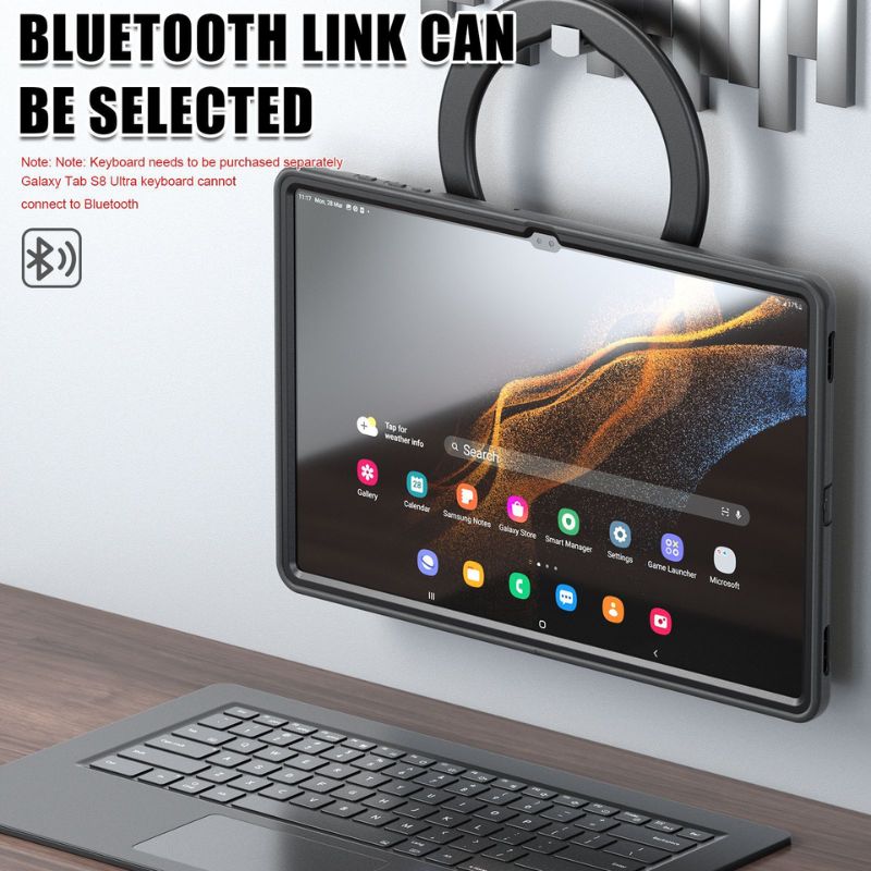 Load image into Gallery viewer, Samsung Galaxy Tab S8 Ultra & S9 Ultra 14.6" - 360 Degree Rotate Shockproof Heavy Duty Tough Ring Holder Stand Case Cover With  Pen Holder - i-Station Mobile Phone & Electronic Device Repair and Accessories