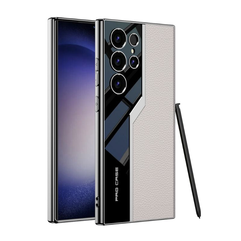 Load image into Gallery viewer, Samsung Galaxy S24 & Ultra - Electroplated Leather Soft Edge Business Style Essentials Series Case - i-Station Mobile Phone & Electronic Device Repair and Accessories