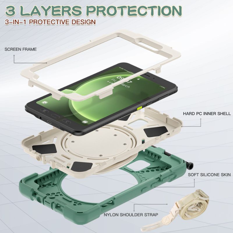 Load image into Gallery viewer, Samsung Galaxy Tab Active 3 (2020) & Active 5 (2024) 8.0" - Heavy Duty 360 Degree Rotate Stand Hand Holder Case - i-Station Mobile Phone & Electronic Device Repair and Accessories