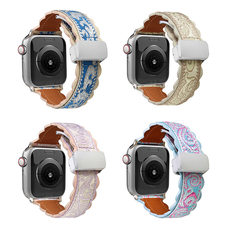 Load image into Gallery viewer, Apple Watch Series 1/2/3/4/5/6/SE/7/8/9/10/Ultra - Fashionable Embroidery Magnetic-Adsorption Watch Band - i-Station Mobile Phone & Electronic Device Repair and Accessories