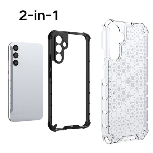 Samsung Galaxy A15 4G (SM-A155)/5G (SM-A156) - Honeycomb Transparent Shockproof Protection Heavy Duty Series Case - i-Station Mobile Phone & Electronic Device Repair and Accessories