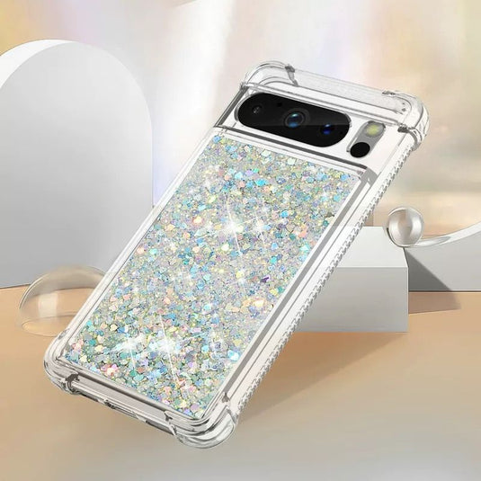 Google Pixel 7A - Transparent Glitter Liquid Sand Fashion-Forward Series Case - i-Station Mobile Phone & Electronic Device Repair and Accessories