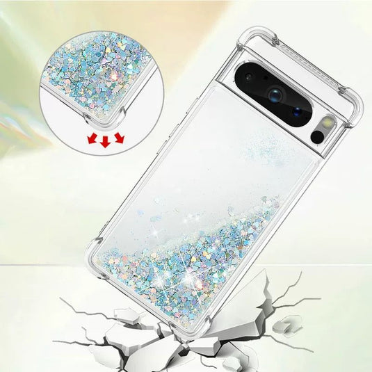 Google Pixel 7A - Transparent Glitter Liquid Sand Fashion-Forward Series Case - i-Station Mobile Phone & Electronic Device Repair and Accessories
