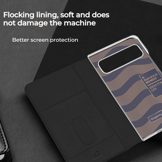 Google Pixel Fold - Full Wrap Leather Texture Magnetic Foldable Essentials Series Case - i-Station Mobile Phone & Electronic Device Repair and Accessories