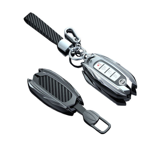 Nissan Mecha Style Zinc Alloy Car Key Fob Case Cover For Pathfinder, X-Trai, Teana, Qashqai, Tiida, Sylphy, Murano, Lannia - i-Station Mobile Phone & Electronic Device Repair and Accessories