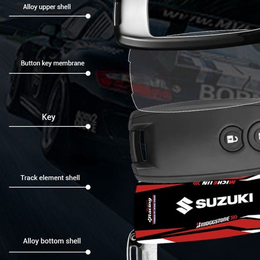 Suzuki Stylish Racing-inspired Design Car Key Fob Case Cover For Hustler, SX4, S-Cross, Baleno, Ertiga, Ciaz, Ignis, Kizashi, Swift, Vitara, Alto, Celerio, Brezza - i-Station Mobile Phone & Electronic Device Repair and Accessories