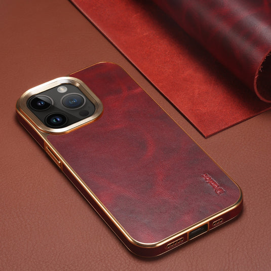Apple iPhone 12/Pro/Max - Oil Waxed Full Grain Anti-Scratch Shockproof Drop Proof Genuine Leather Series Case - i-Station Mobile Phone & Electronic Device Repair and Accessories