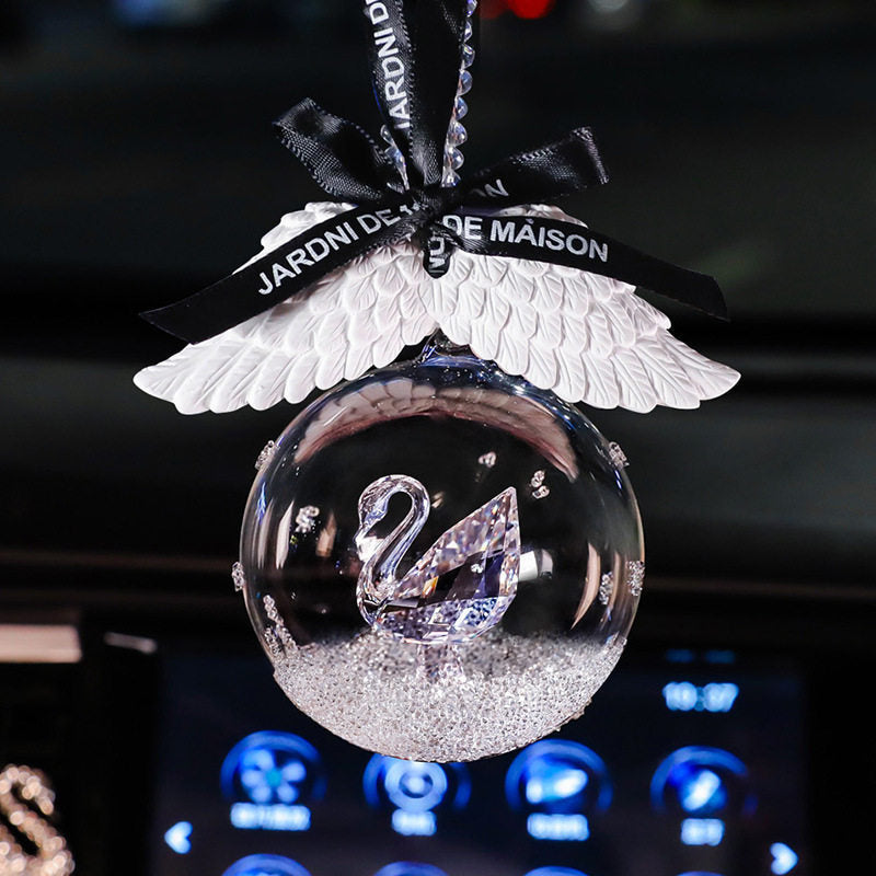 Load image into Gallery viewer, Elegant Swan Crystal Lucky Ball Car Rearview Mirror Hanging Ornament Car Interior Decoration - i-Station Mobile Phone & Electronic Device Repair and Accessories