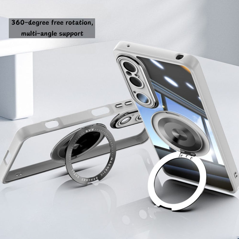 Load image into Gallery viewer, Sony Xperia 10 VI - Simple Transparent Magnetic 360-degree Rotating Stand Series Case - i-Station Mobile Phone & Electronic Device Repair and Accessories