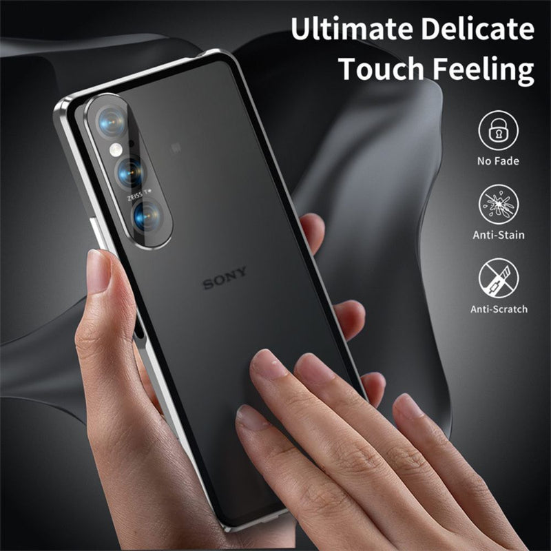 Load image into Gallery viewer, Sony Xperia 10 VI - Magnetic Metal Frame Clear Tempered Glass Proof Case With Camera Protector - i-Station Mobile Phone & Electronic Device Repair and Accessories