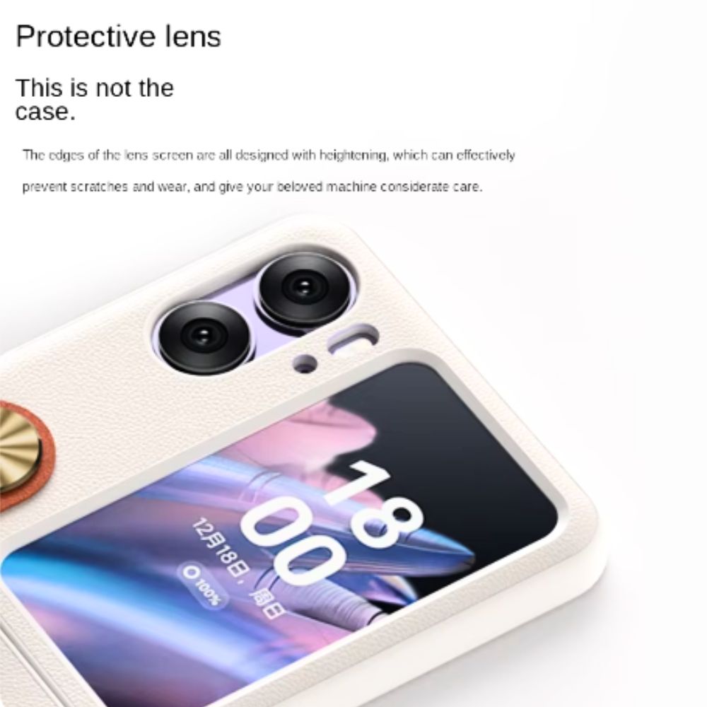 OPPO Find N3 Flip (PHT110) - Fashion Matte Leather Texture Essentials Series Case With Wrist Strap - i-Station Mobile Phone & Electronic Device Repair and Accessories