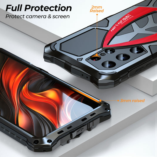 Samsung Galaxy S22 Ultra (SM-S908) - Metal Sports Car Style Three-Proof Heavy Duty Series Case - i-Station Mobile Phone & Electronic Device Repair and Accessories