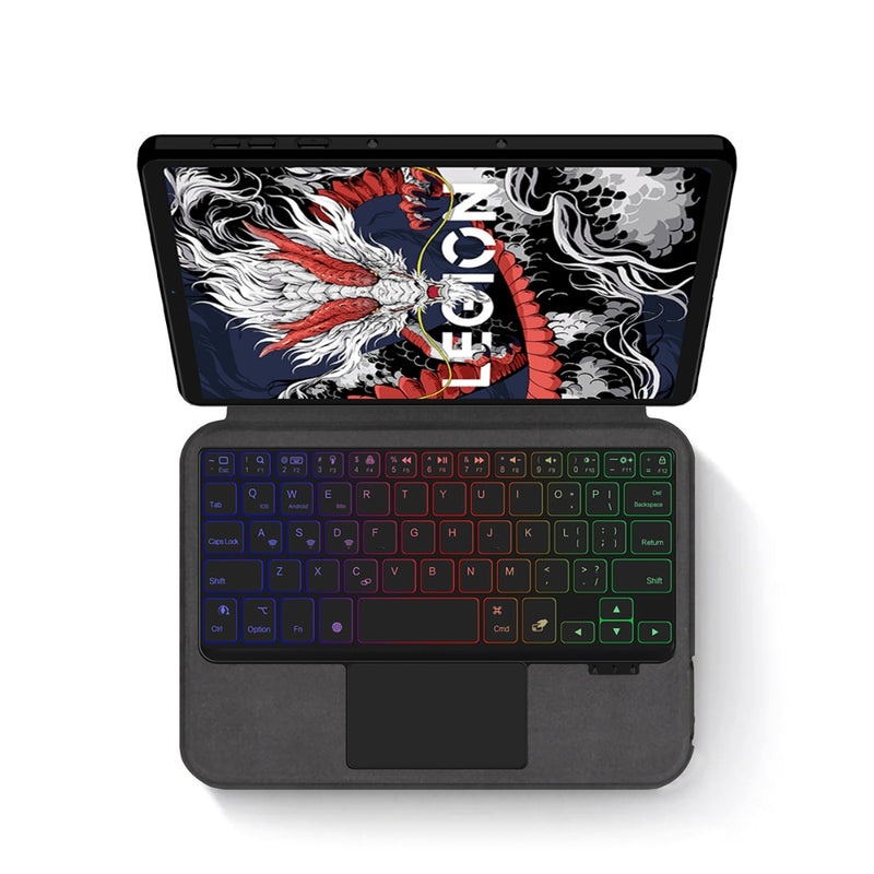 Load image into Gallery viewer, Lenovo Tab Legion Y700 8.8" inch 2022/2023/2025 (1st/2nd/3rd/4th) - Black Magnetic Flip Bluetooth Integrated Keyboard Case With Backlight and TouchPad - i-Station Mobile Phone & Electronic Device Repair and Accessories
