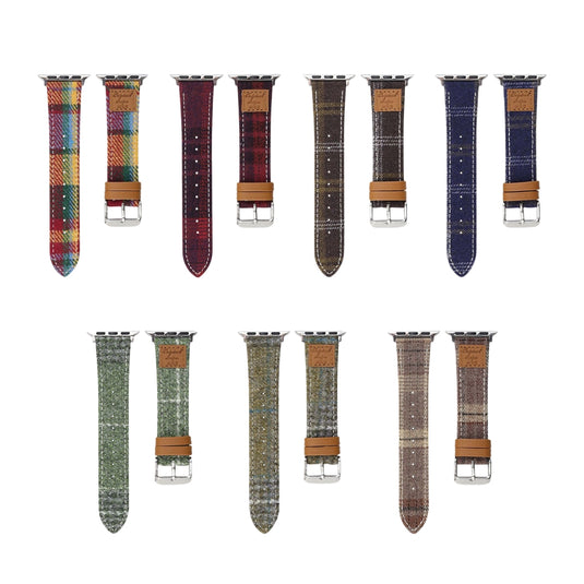 Apple Watch Series 1/2/3/4/5/6/SE/7/8/9/10/Ultra - Fashion Woolen Heat-transfer Printing Leather Band - i-Station Mobile Phone & Electronic Device Repair and Accessories
