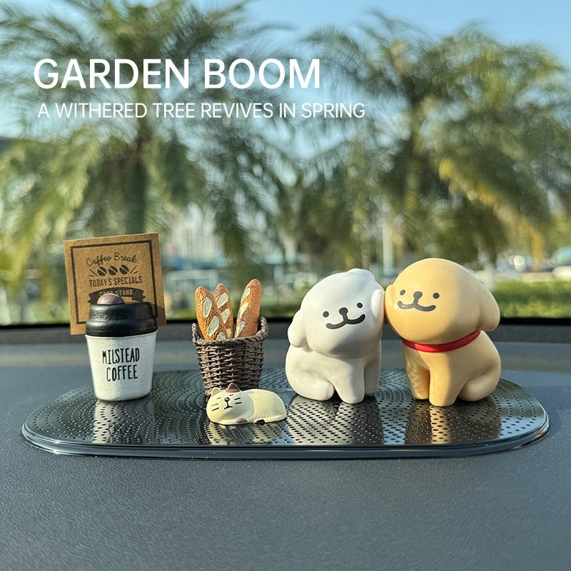 Load image into Gallery viewer, Cartoon Line Puppy Car Dashboard Ornament Set Interior Decoration with Non-Adhesive Mat - i-Station Mobile Phone & Electronic Device Repair and Accessories