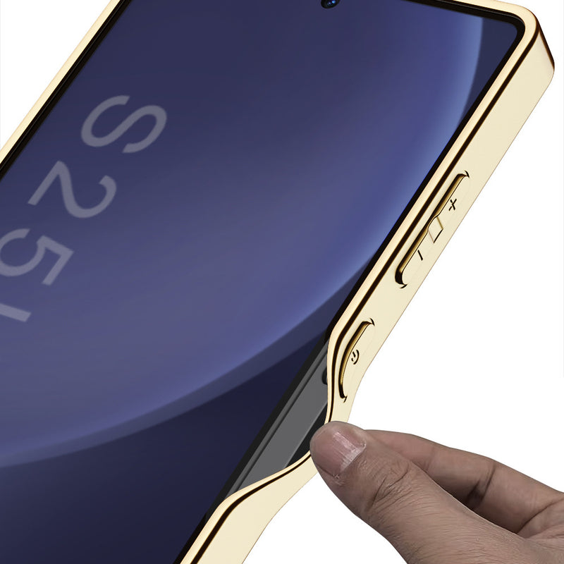 Load image into Gallery viewer, Samsung Galaxy S25/Plus/Ultra - Electroplated Outer Frame Leather Shockproof Case - i-Station Mobile Phone & Electronic Device Repair and Accessories