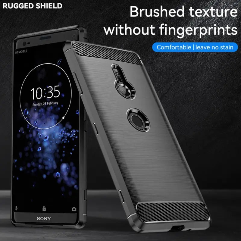 Load image into Gallery viewer, Sony Xperia XZ2 Compact - Brushed Carbon Fiber TPU Heavy Duty Series Case - i-Station Mobile Phone & Electronic Device Repair and Accessories