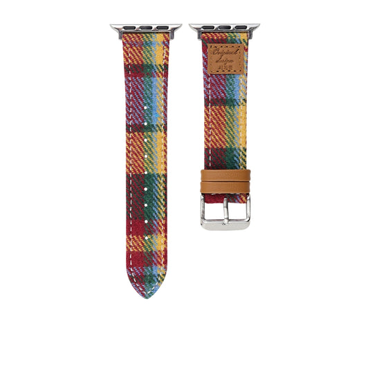 Apple Watch Series 1/2/3/4/5/6/SE/7/8/9/10/Ultra - Fashion Woolen Heat-transfer Printing Leather Band - i-Station Mobile Phone & Electronic Device Repair and Accessories