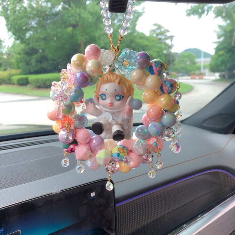 Load image into Gallery viewer, Cartoon Crystal Doll Car Rearview Mirror Hanging Ornament Car Interior Decoration Premium Gift - i-Station Mobile Phone & Electronic Device Repair and Accessories