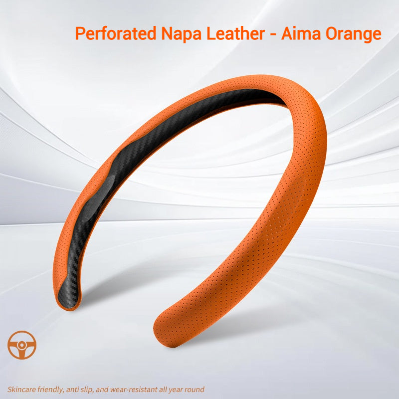 Load image into Gallery viewer, Universal Nappa Leather Steering Wheel Cover – For Four Season & Non-slip & Breathable & Scratch-resistant & Wear-resistant & Perforated Design - i-Station Mobile Phone & Electronic Device Repair and Accessories