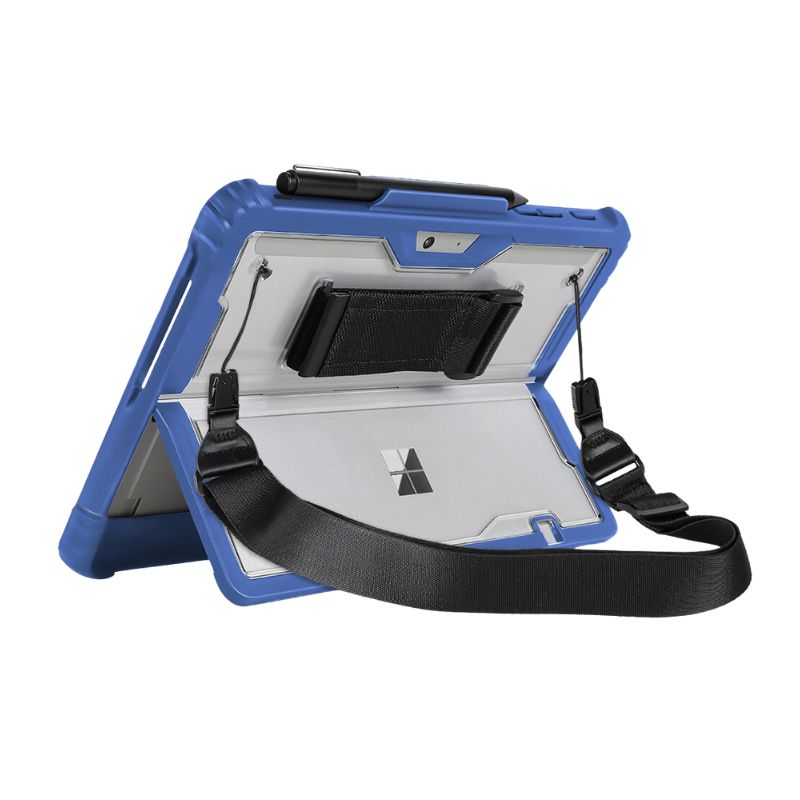 Microsoft Surface Pro 8 - Transparent Rugged Hard Shell Cover Case With Hand & Shoulder Strap - i-Station Mobile Phone & Electronic Device Repair and Accessories