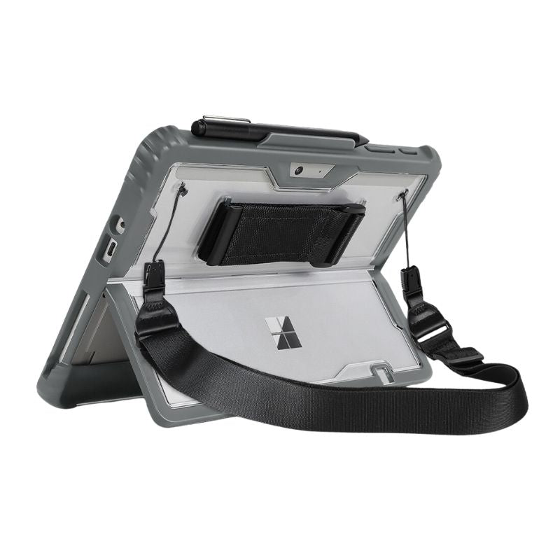 Microsoft Surface Pro 8 - Transparent Rugged Hard Shell Cover Case With Hand & Shoulder Strap - i-Station Mobile Phone & Electronic Device Repair and Accessories