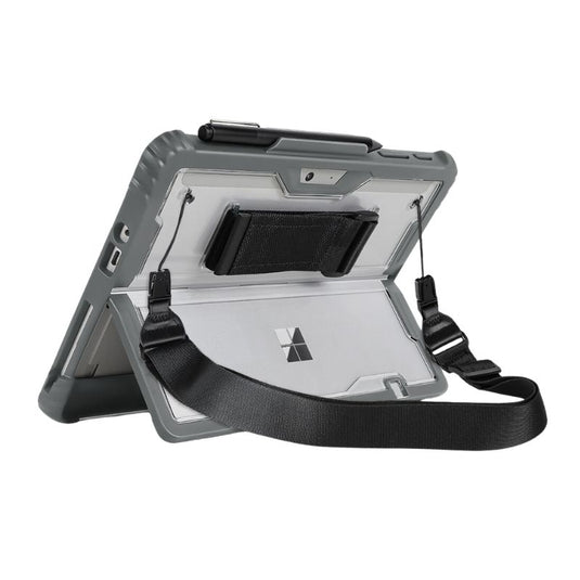 Microsoft Surface Pro 8 - Transparent Rugged Hard Shell Cover Case With Hand & Shoulder Strap - i-Station Mobile Phone & Electronic Device Repair and Accessories