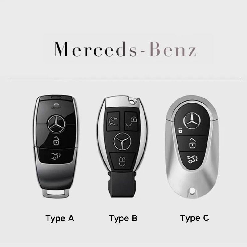 Load image into Gallery viewer, Mercedes Benz Fashionable TPU + Aluminum alloy + Leather Car Key Fob Case Cover For Benz C, E, S, G-Class, GLE, GLC, CLA, CLS, EQC, ML, GL, EQS - i-Station Mobile Phone & Electronic Device Repair and Accessories