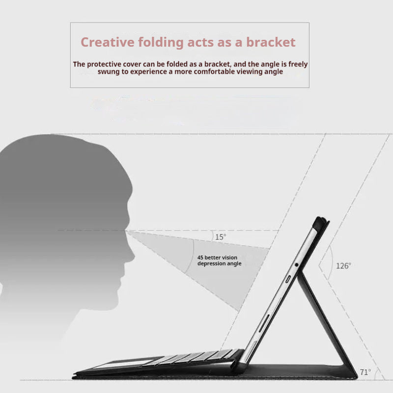 Microsoft Surface Pro 8 (1983) - Business Slim Folding PU Leather Hard Back Shell - i-Station Mobile Phone & Electronic Device Repair and Accessories