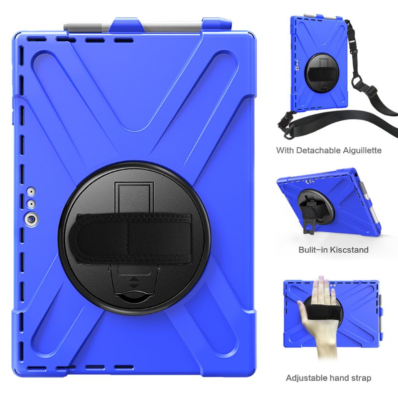 Load image into Gallery viewer, Microsoft Surface Pro X - 360 Degree Rotate Shockproof Heavy Duty Tough Stand Case Cover With Strap & Pen Holder - i-Station Mobile Phone & Electronic Device Repair and Accessories