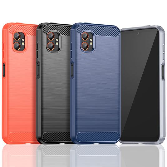 Samsung Galaxy XCover 7 Pro (SM-G766) - Brushed Carbon Fiber TPU Heavy Duty Series Case - i-Station Mobile Phone & Electronic Device Repair and Accessories
