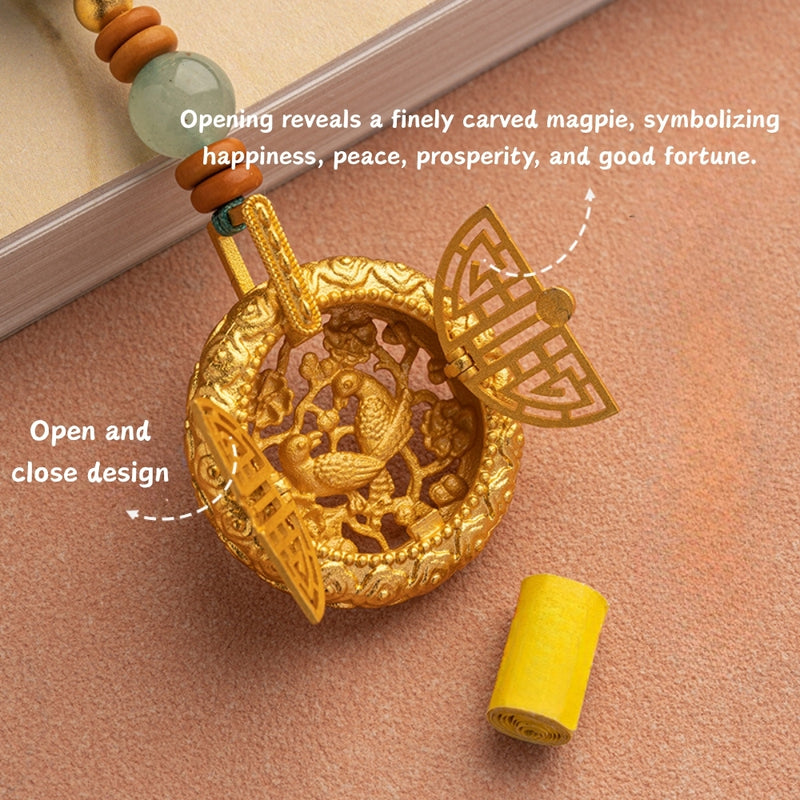 Load image into Gallery viewer, Safety Blessing Handmade Hollow Gold-Plated Box Jade Tassel Car Rearview Mirror Pendant Car Interior Decoration - i-Station Mobile Phone & Electronic Device Repair and Accessories