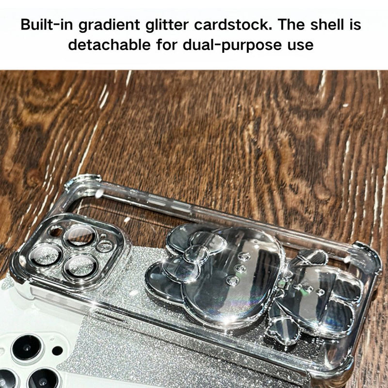 Load image into Gallery viewer, OPPO Reno 12 Pro 5G (CPH2629) - Rabbit Makeup Mirror Stand Series Case With Gradient Flash Card and Pearl Bracelet - i-Station Mobile Phone & Electronic Device Repair and Accessories