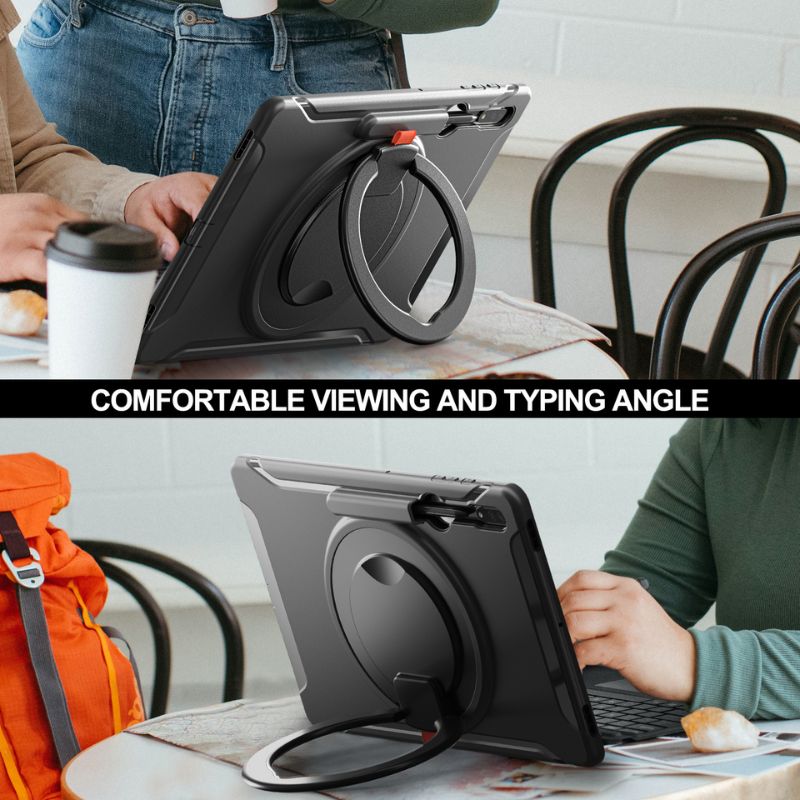 Load image into Gallery viewer, Samsung Galaxy Tab S8 Ultra & S9 Ultra 14.6" - 360 Degree Rotate Shockproof Heavy Duty Tough Ring Holder Stand Case Cover With  Pen Holder - i-Station Mobile Phone & Electronic Device Repair and Accessories