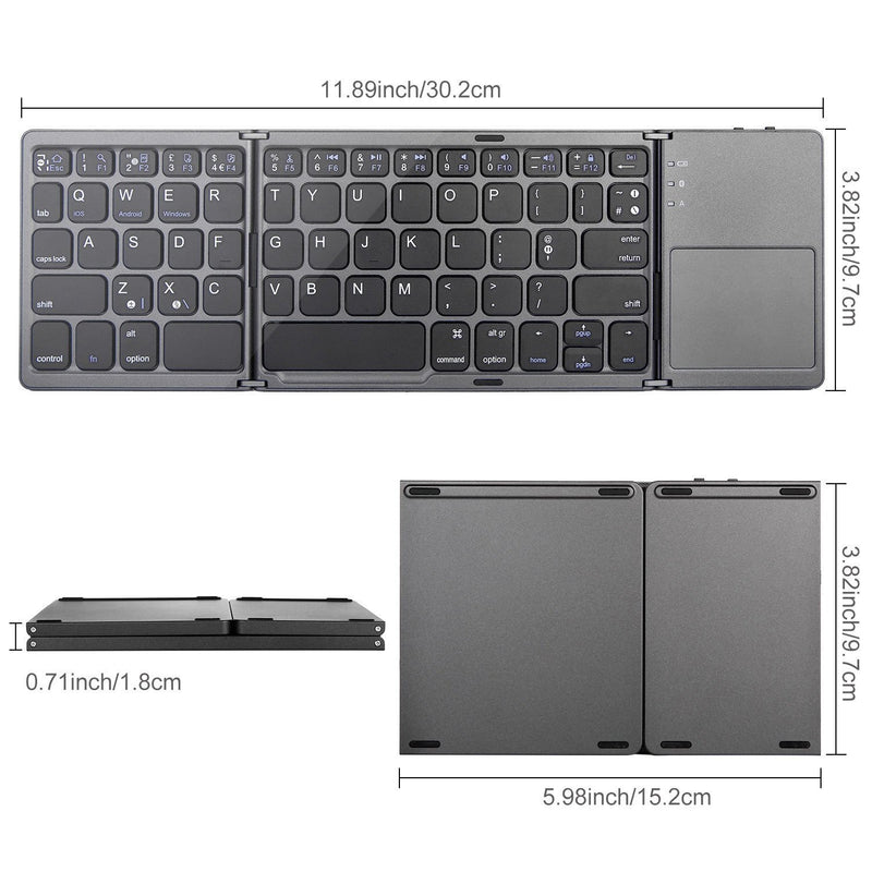 Load image into Gallery viewer, Ultra - Thin Portable Touchpad Wireless Bluetooth Tri - Fold Mini Keyboard (Compatible with Mobile Phones, Tablets, and Laptops) - i-Station Mobile Phone & Electronic Device Repair and Accessories