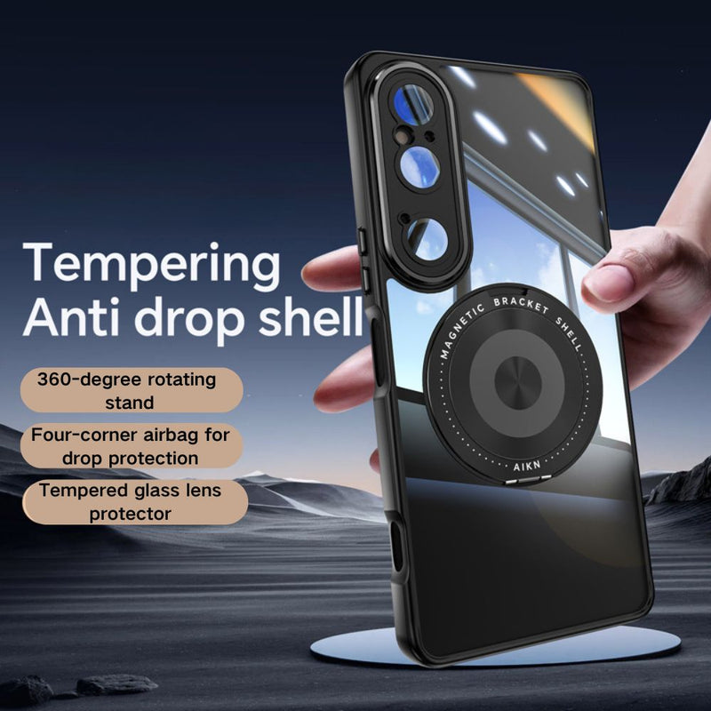 Load image into Gallery viewer, Sony Xperia 10 VI - Simple Transparent Magnetic 360-degree Rotating Stand Series Case - i-Station Mobile Phone & Electronic Device Repair and Accessories