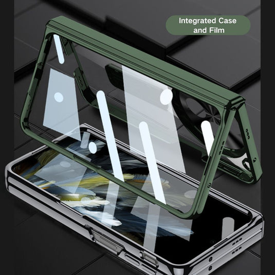 OPPO Find N3 (CPH2499) - Electroplated Frame All-in-One Case and Film Stand Series Case - i-Station Mobile Phone & Electronic Device Repair and Accessories