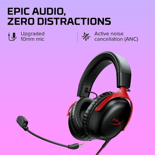 HyperX Cloud III – Wired Gaming Headset, PC, PS5, Xbox Series X|S, Angled 53mm Drivers, DTS, Memory Foam, Durable Frame, Ultra-Clear 10mm Mic, USB-C, USB-A, 3.5mm - i-Station Mobile Phone & Electronic Device Repair and Accessories