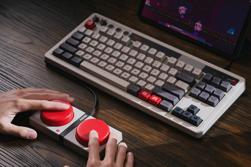 Load image into Gallery viewer, 8BitDo Retro Mechanical Keyboard, Bluetooth/2.4G/USB-C Hot Swappable Gaming Keyboard with 87 Keys, Dual Super Programmable Buttons for Windows and Android (N) - i-Station Mobile Phone & Electronic Device Repair and Accessories