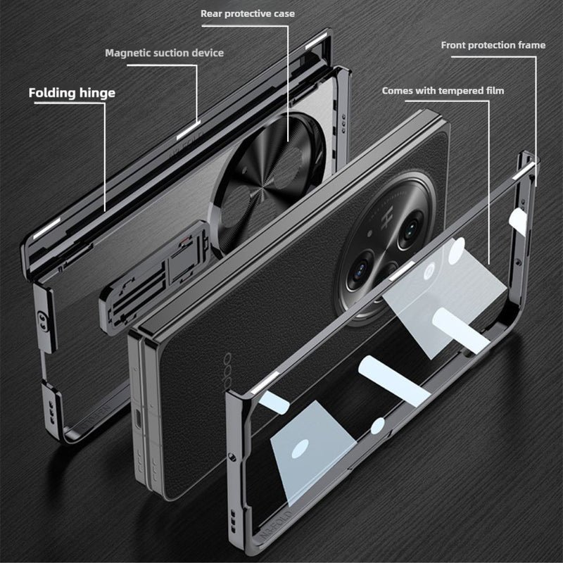 Load image into Gallery viewer, OPPO Find N3 (CPH2499) - Electroplated Frame All-in-One Case and Film Stand Series Case - i-Station Mobile Phone & Electronic Device Repair and Accessories