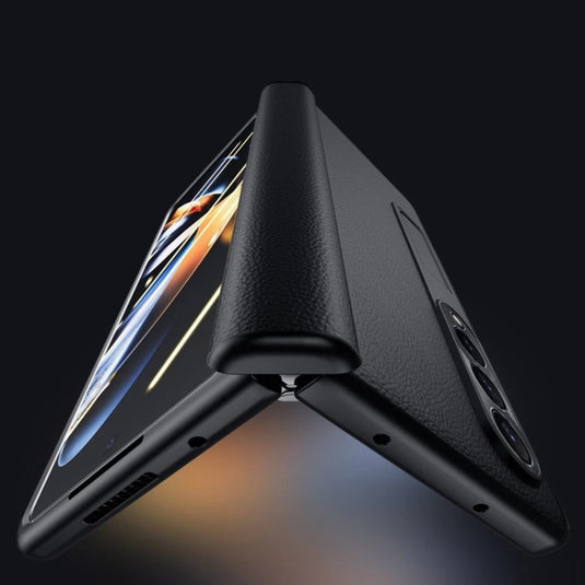 Samsung Galaxy Z Fold 5 5G (SM-F946B) - Case and Film Integrated Genuine Leather Series Stand Case - i-Station Mobile Phone & Electronic Device Repair and Accessories