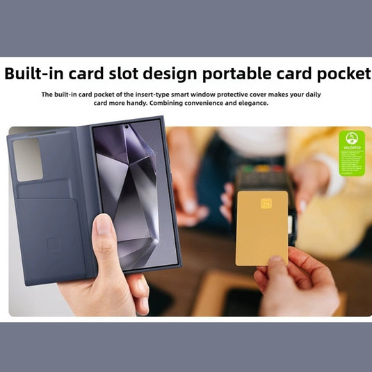 Samsung Galaxy S24/Plus/Ultra - Original Card-inserting Intelligent Vision Window Flip Wallet Series Case - i-Station Mobile Phone & Electronic Device Repair and Accessories
