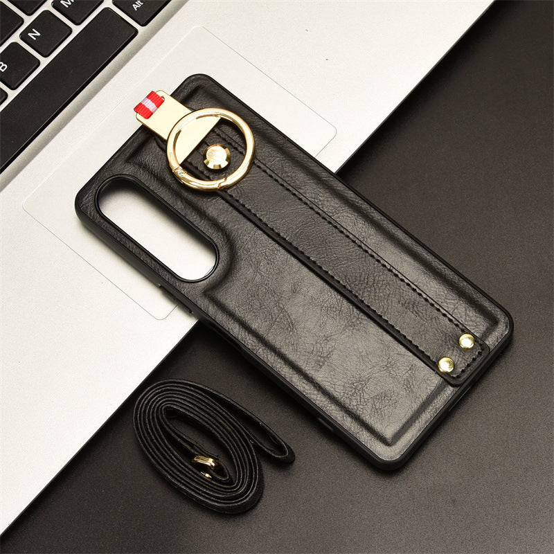 Load image into Gallery viewer, Sony Xperia 10 iii - Shockproof Wristband Leather Stand Case With Ring Holder - i-Station Mobile Phone & Electronic Device Repair and Accessories