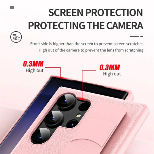 Samsung Galaxy S22/Plus/Ultra - Skin-friendly Shockproof Leather Case With Elastic Wristband - i-Station Mobile Phone & Electronic Device Repair and Accessories