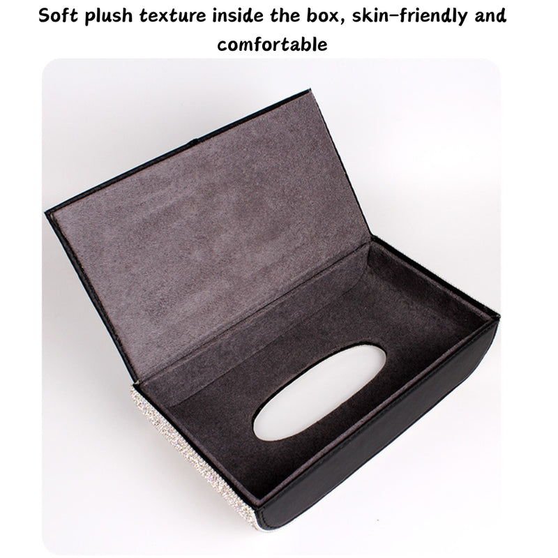 Load image into Gallery viewer, Car-Mounted Diamond-Studded Tissue Box Creative Car Central Console Ornament Interior With Feather Mat - i-Station Mobile Phone & Electronic Device Repair and Accessories