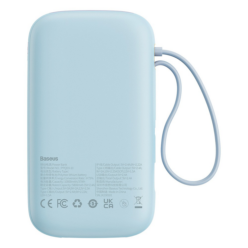 Load image into Gallery viewer, Baseus Qpow2 Dual-Cable Digital Display Fast Charge Power Bank 10000mAh 22.5W - i-Station Mobile Phone & Electronic Device Repair and Accessories