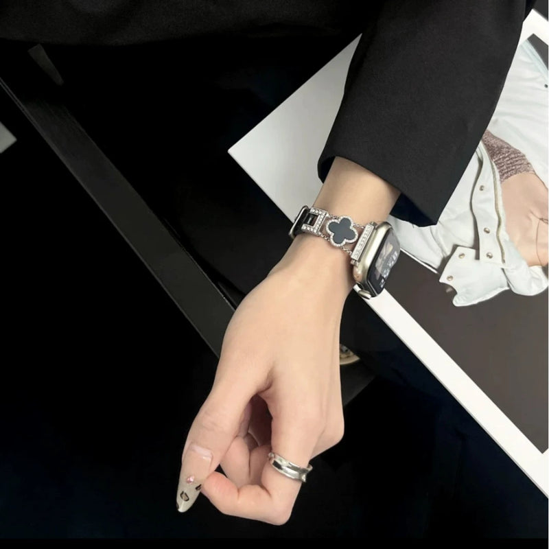 Load image into Gallery viewer, Apple Watch Series 1/2/3/4/5/6/SE/7/8/9/10/Ultra - Fashion Four-leaf Clover Alligator Grain Leather Watch Band - i-Station Mobile Phone & Electronic Device Repair and Accessories