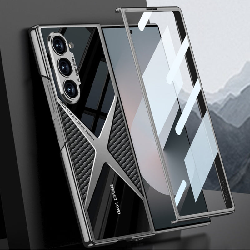 Load image into Gallery viewer, Samsung Galaxy Z Fold3 (SM-F926) - Electroplated Shell Film Integrated PU Leather Shockproof Case - i-Station Mobile Phone & Electronic Device Repair and Accessories