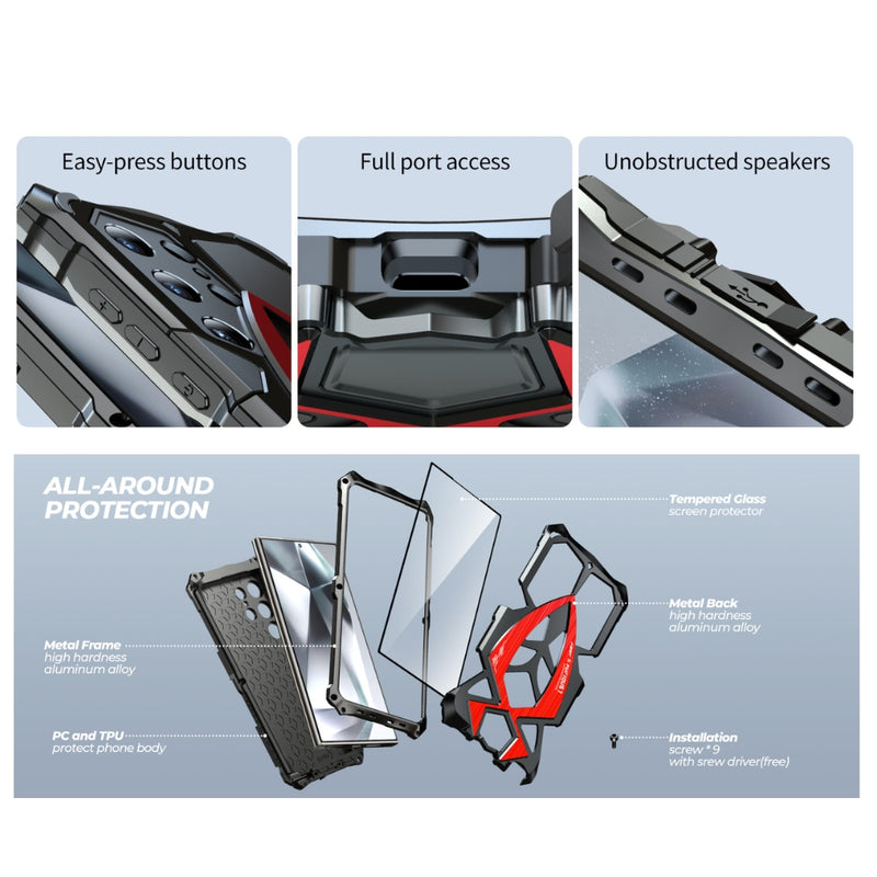 Load image into Gallery viewer, Samsung Galaxy S22 Ultra (SM-S908) - Metal Sports Car Style Three-Proof Heavy Duty Series Case - i-Station Mobile Phone & Electronic Device Repair and Accessories